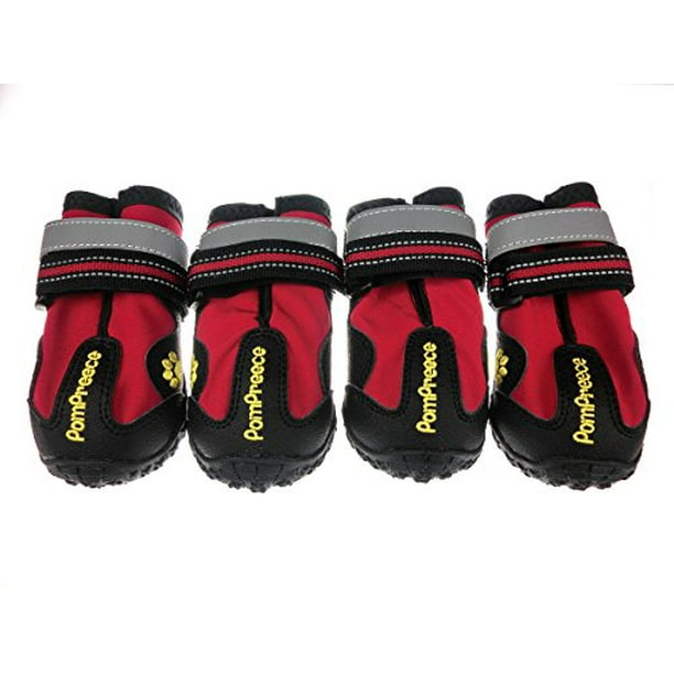 4pcs Lymenden Dog Boots,Waterproof Dog Shoes,Paw Protectors with Reflective and Adjustable Straps and Wear-Resisting Soles